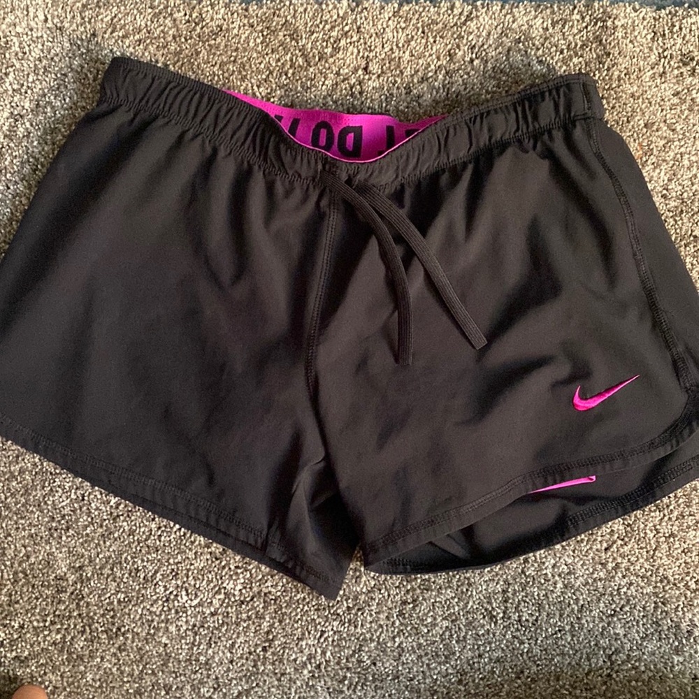 NIKE Black and Pink Running Shorts